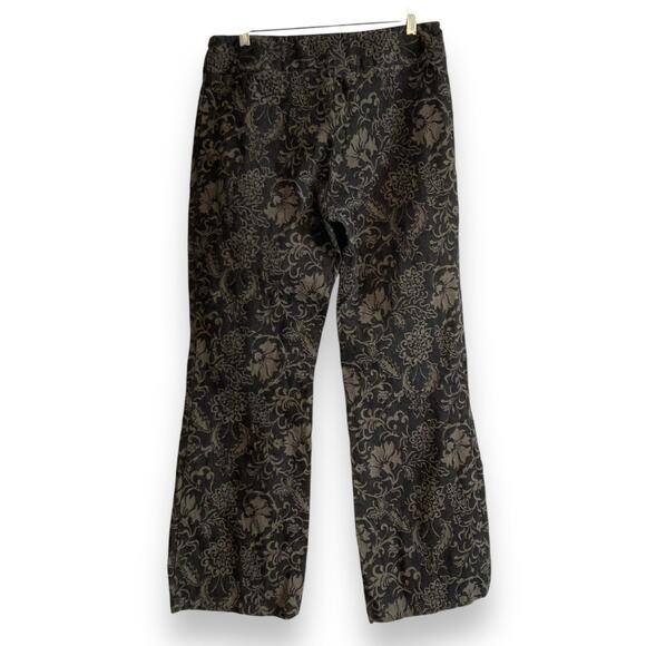 Womens Harolds Black Gold Floral Tapestry Wide Leg Cotton Denim Jeans Size 12 - Picture 2 of 16